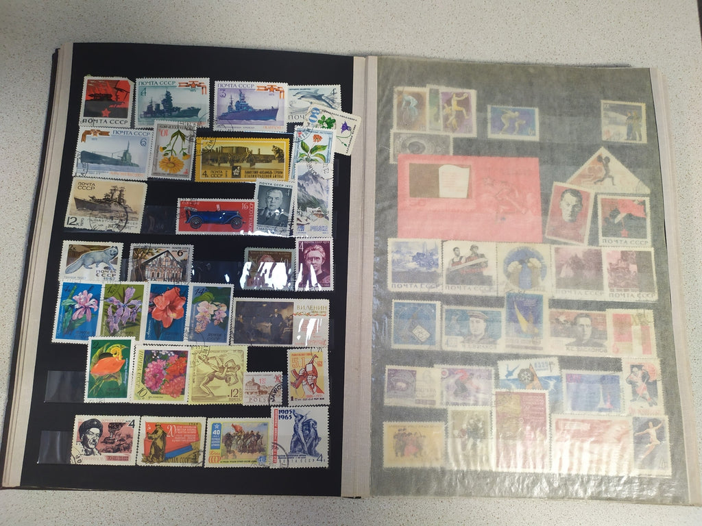 Two vintage Soviet stamp albums with USSR stamps, photo 6