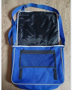 Retro aviation memorabilia bag interior with zippered mesh pocket