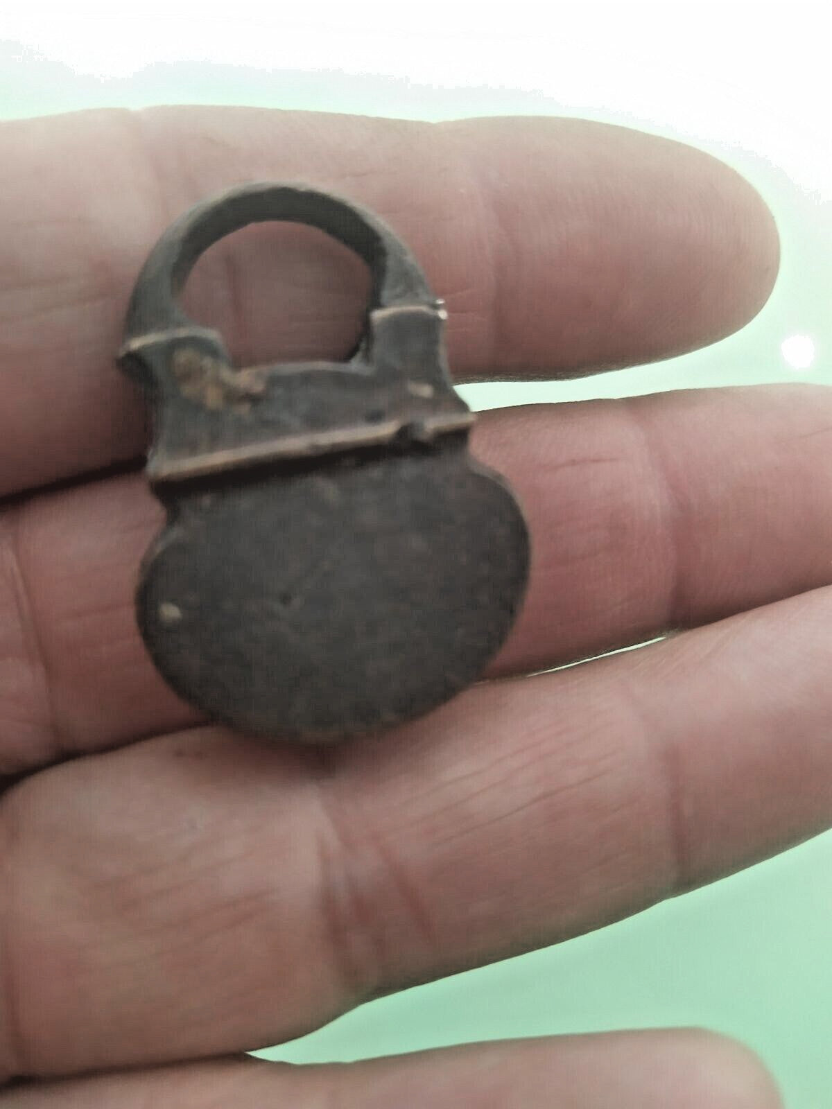 Antique Imperial Russia padlock with dark aged patina – detail 10