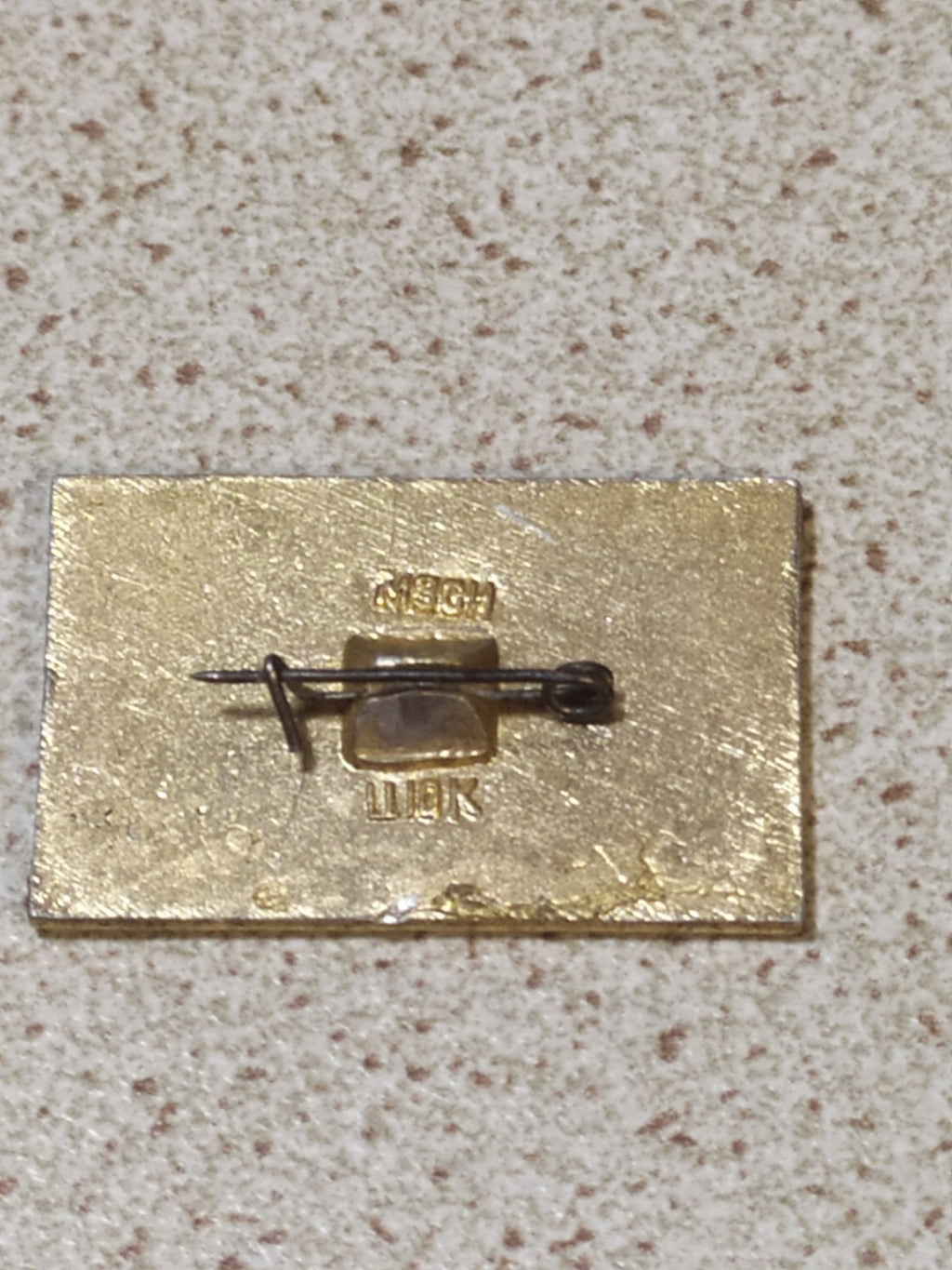 Old Soviet Aurora badge, reverse and pin