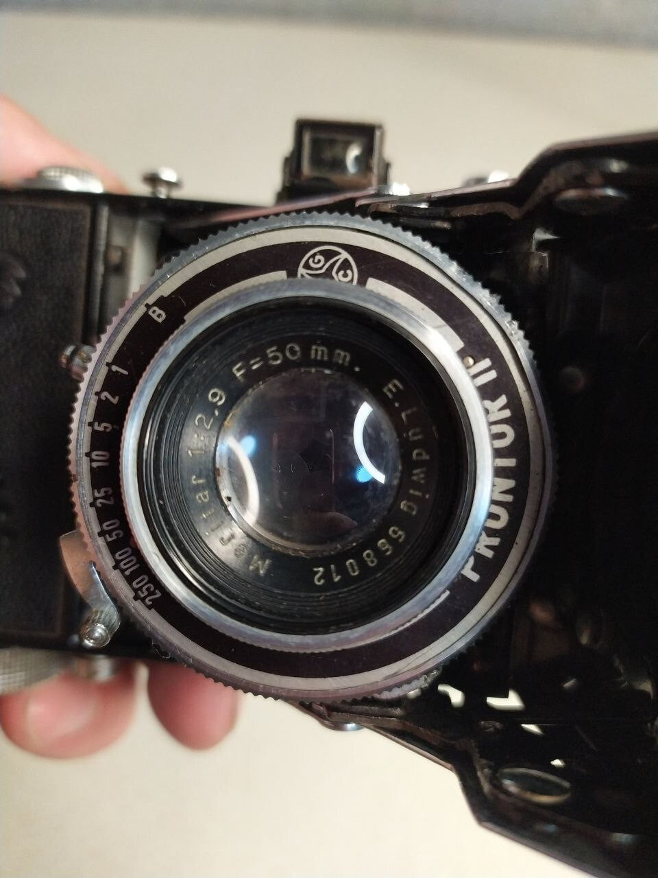 Pre-war German camera with Baldini embossing on the leatherette