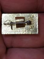 Old Soviet badge reverse and fastening