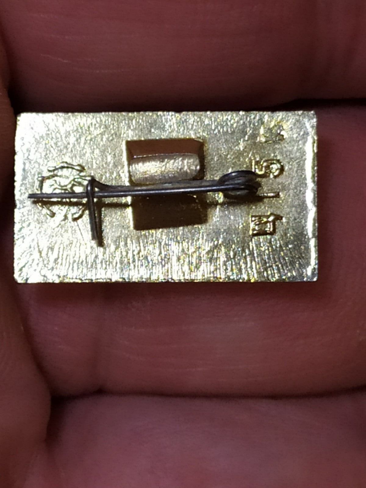 Old Soviet badge reverse and fastening