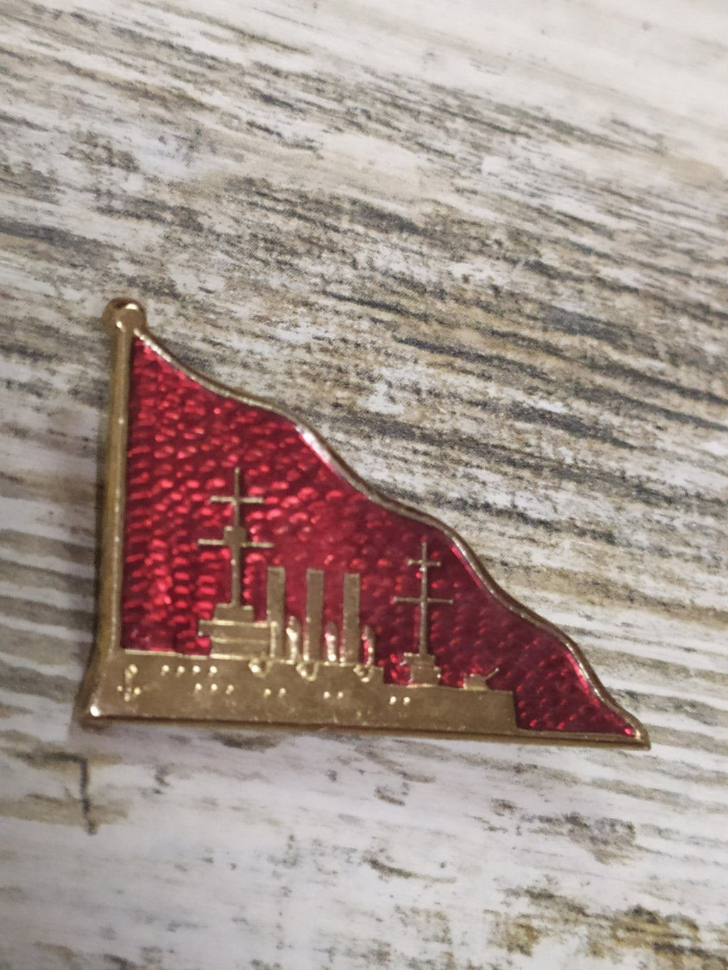 Guilloche enamel USSR navy pin close-up