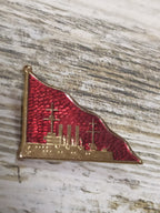 Guilloche enamel USSR navy pin close-up