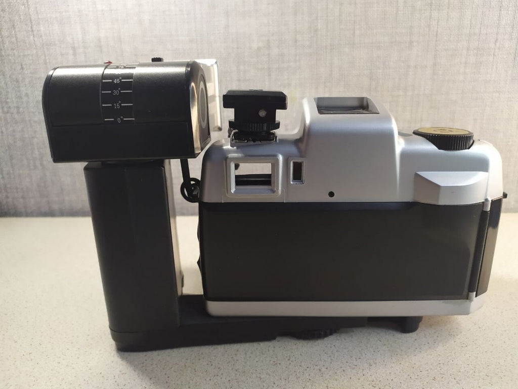35mm film camera set in its padded carrying case