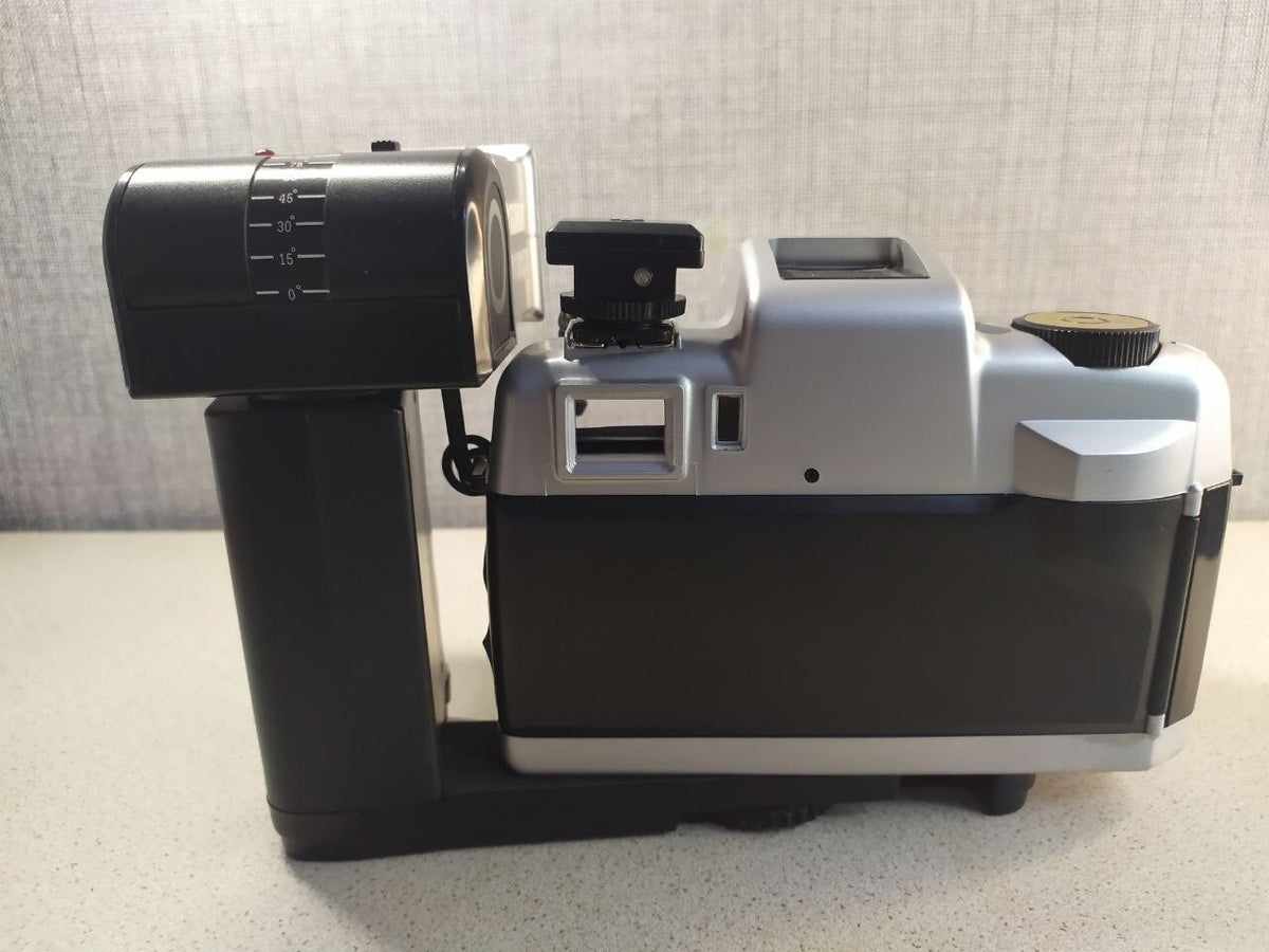 35mm film camera set in its padded carrying case