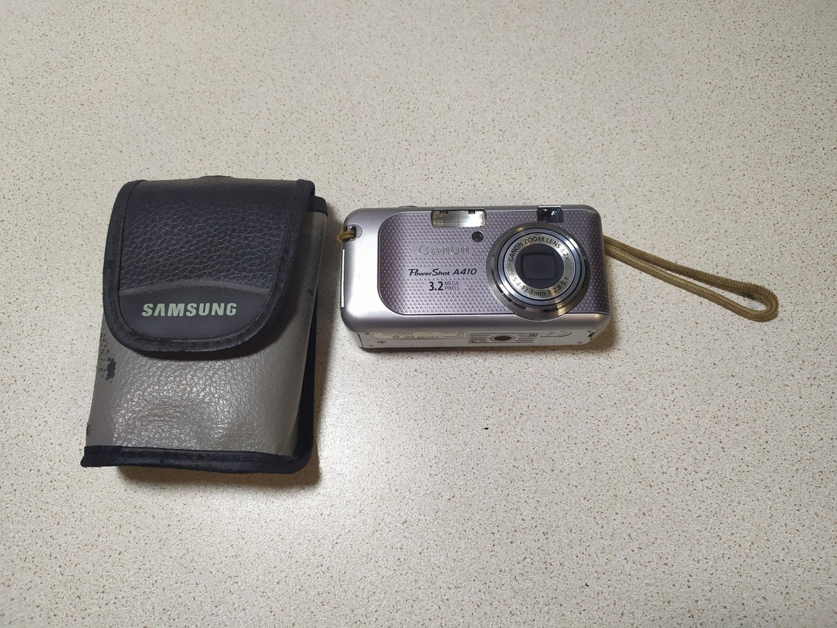 Canon PowerShot A410 silver compact digital camera with built-in flash