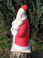 Soviet Ded Moroz decoration wooden base with partially legible factory ink stamp