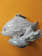 Soviet porcelain fish figurine with mother-of-pearl sheen