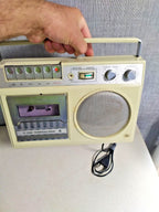 Elektronika 302-2 Soviet cassette player recorder in cream plastic housing