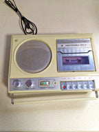 Vintage USSR portable tape recorder, front controls – detail 11