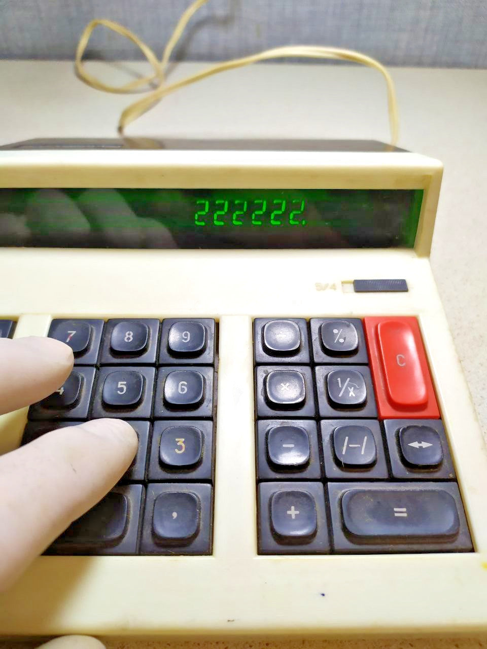 Soviet era collectibles: Elektronika calculator with signs of age