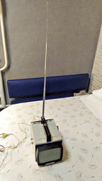 Telescopic antenna and handle on a vintage Soviet portable TV – detail 13
