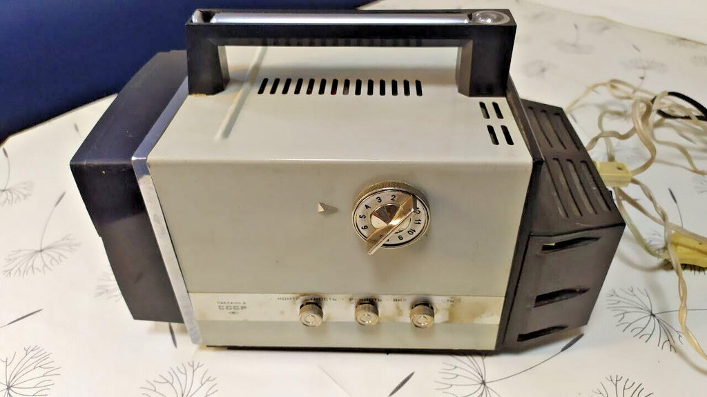 Soviet black-and-white portable television with space age styling