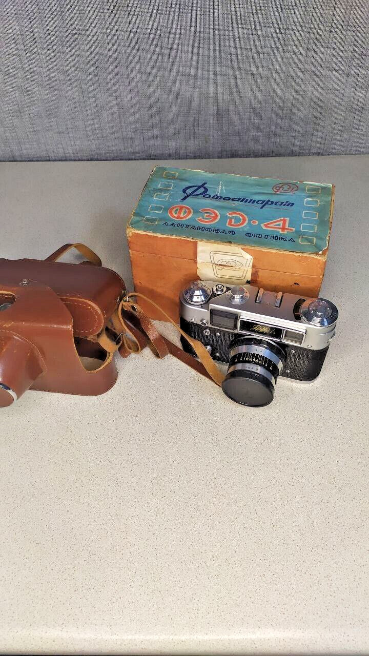 FED 4 Soviet rangefinder camera with Industar-61 lens and original box