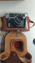 Industar-61 2.8/52 lanthanum glass lens on a Soviet 35mm camera