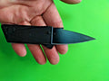 Folding credit card knife in black, ultra thin wallet utility tool