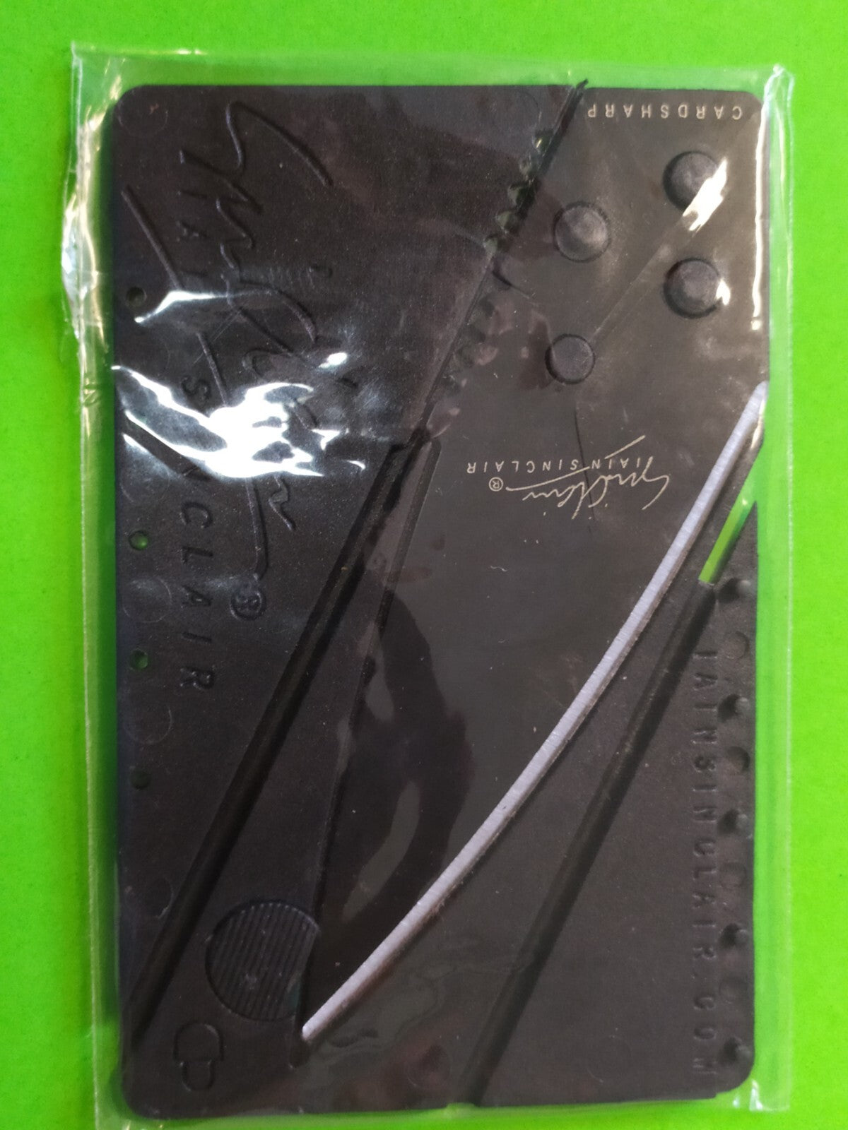 Black polypropylene card knife in protective plastic sleeve – detail 10