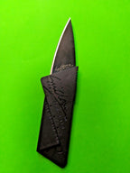 Credit card sized folding knife with matte black stainless steel blade – detail 5