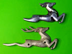 Leaping deer emblem with broken antlers, drilled hole and heavy patina – detail 5