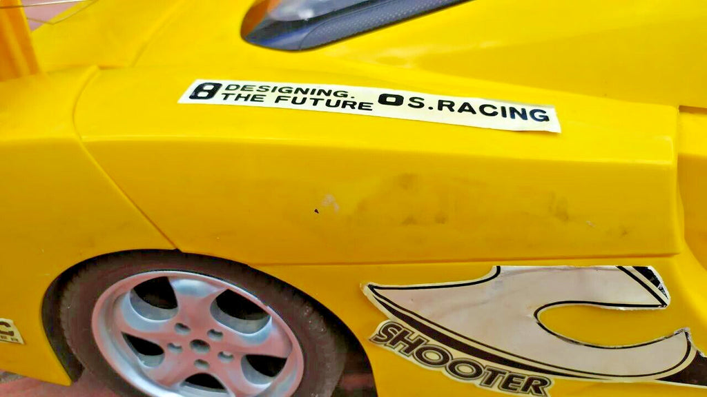 Large yellow toy supercar with Shooter and Top Speed decals – detail 14