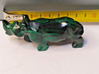 Malachite animal carving of a rhino in side view – detail 14