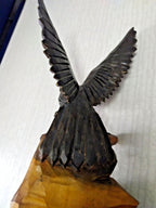Crack and scuffs on back of left wing of carved eagle – detail 10