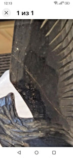 Crack and scuffs on back of left wing of carved eagle – detail 16