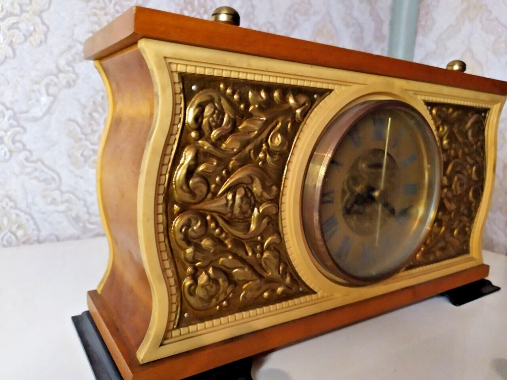 Hand-engraved metal plaque on top of the Kobzar clock dated 1983