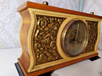 Hand-engraved metal plaque on top of the Kobzar clock dated 1983