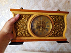 Open back of Kobzar clock showing NChK-5 electronic-mechanical movement