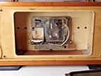 Open back of Kobzar clock showing NChK-5 electronic-mechanical movement – detail 7