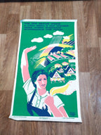 Large vintage Soviet poster from the 1980s, 119 x 71 cm, full view
