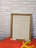 Socialist Realism wall art print with visible scuffs and minor paint loss – detail 10