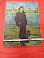 Back of the USSR Lenin canvas print with original factory stamps and labels – detail 9