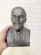 Vintage Lenin bust side profile showing cast metal detail
