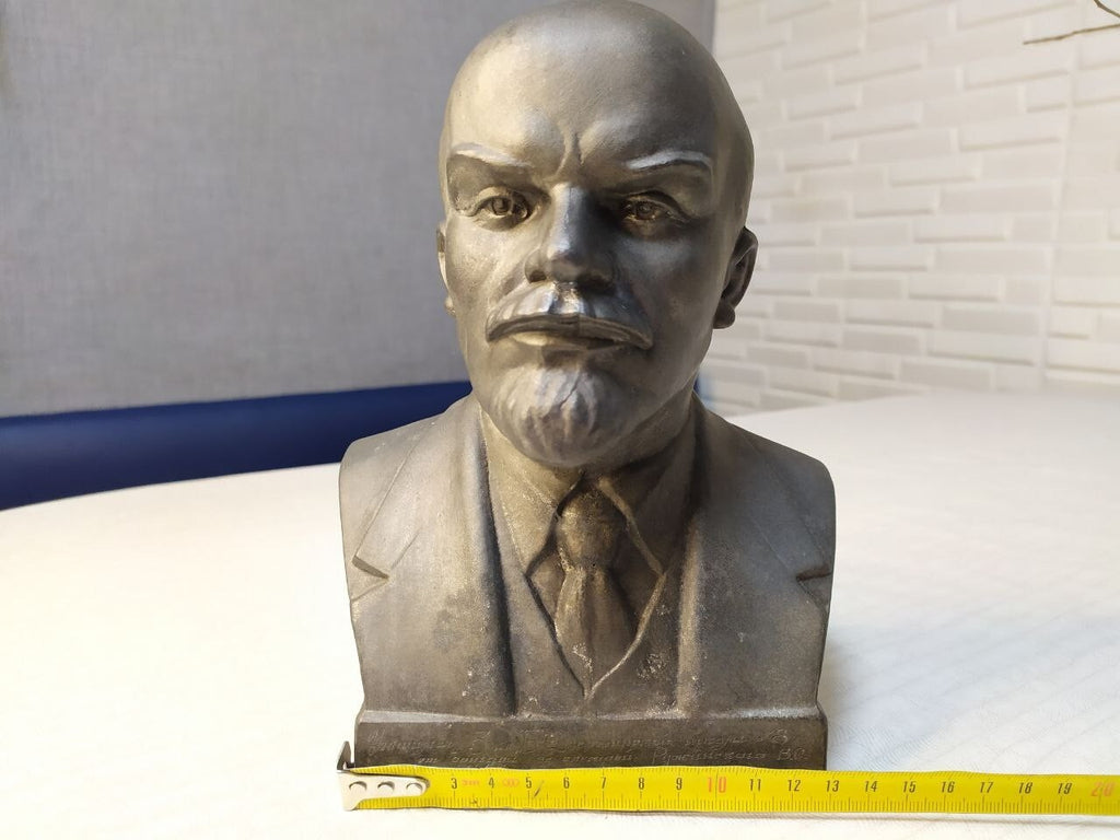 Vintage Lenin bust side profile showing cast metal detail – detail 8