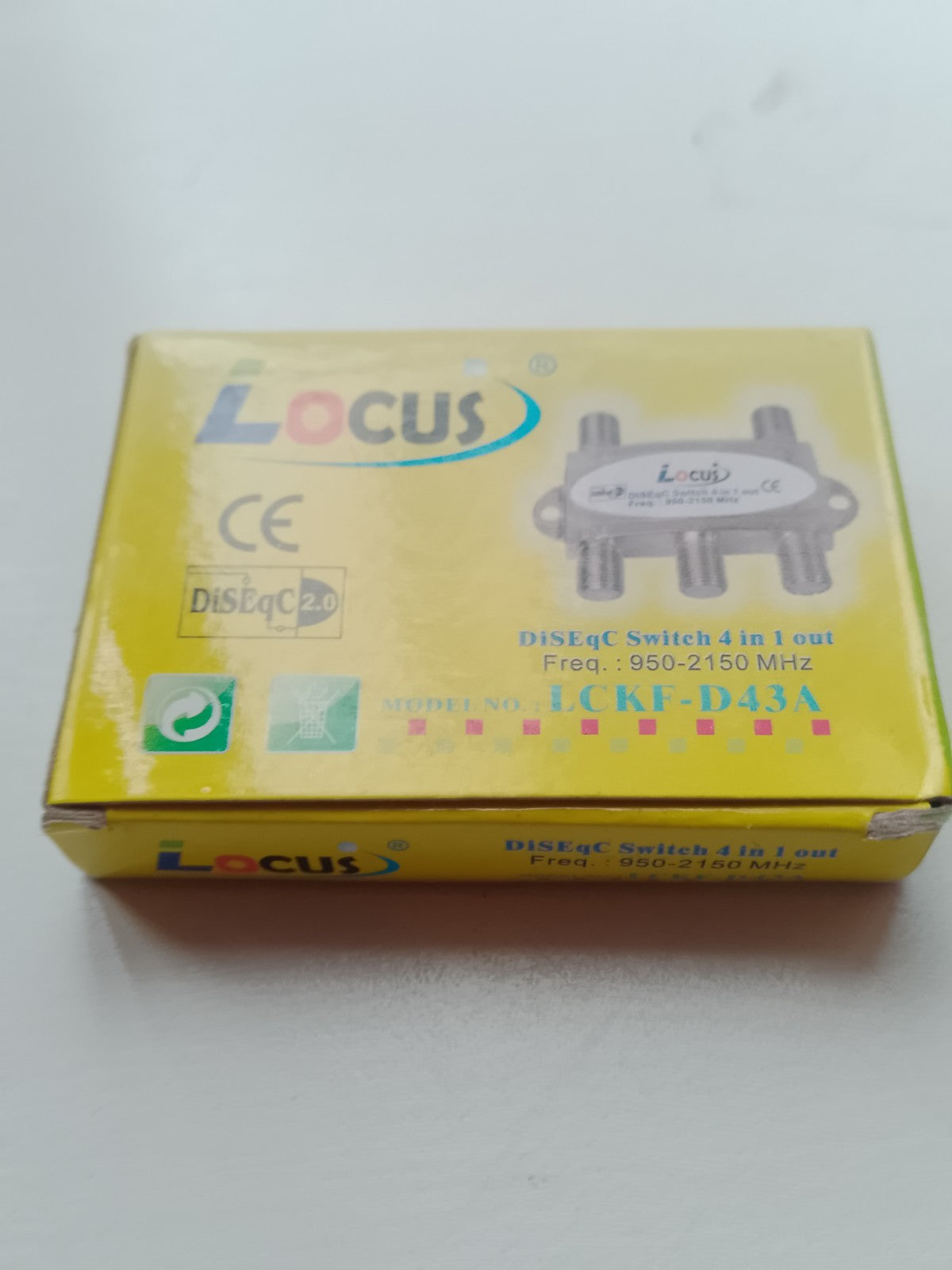 Locus DiSEqC switch with four LNB inputs and one receiver output