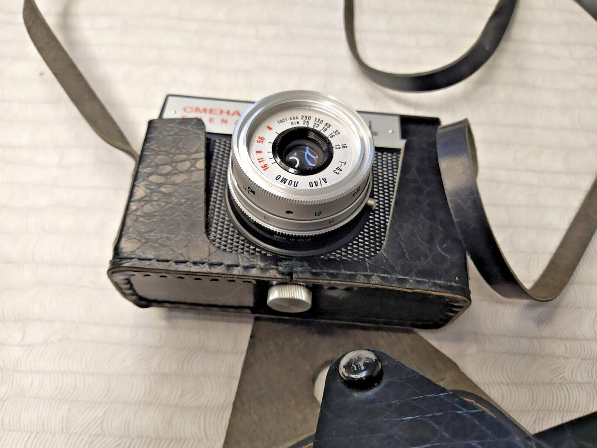 LOMO Smena 8M Soviet 35mm film camera with T-43 40mm f/4 lens