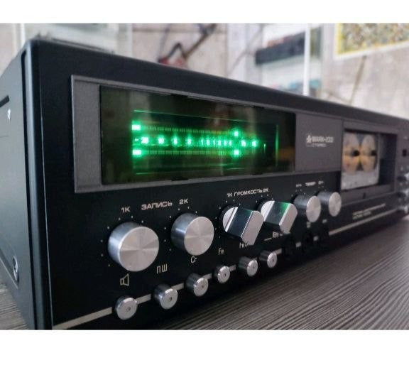 Restored Soviet cassette deck, transport mechanism serviced
