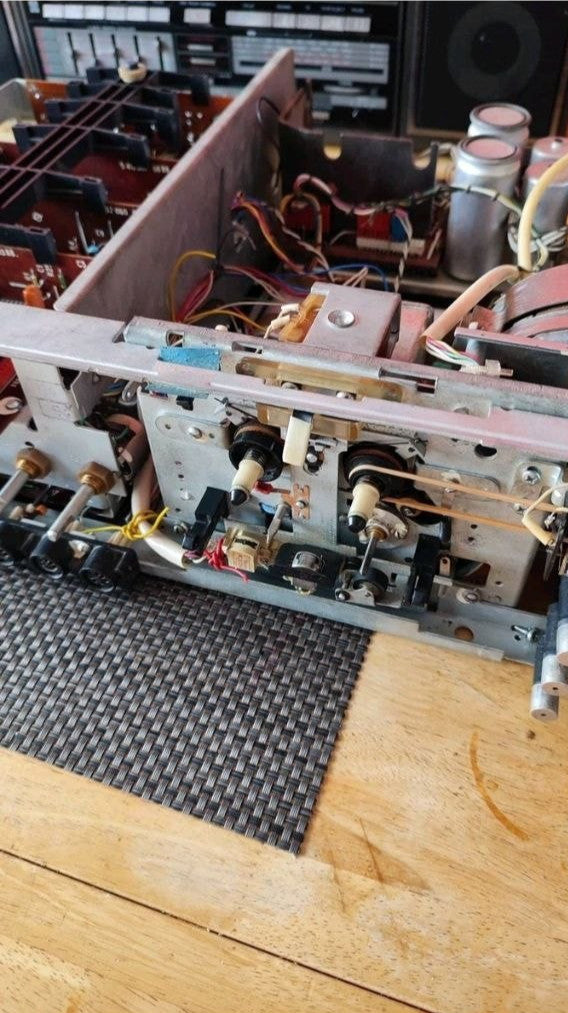 Restored Soviet cassette deck, transport mechanism serviced – detail 6