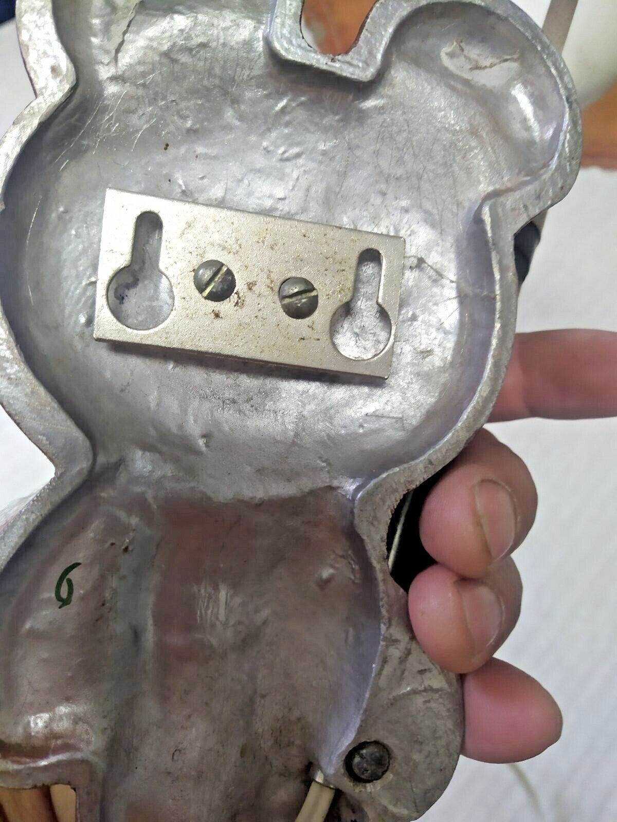 Back of the Soviet wall lamp with original metal mounting bracket – detail 10