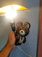 Olympic Misha bear with textured fur body and Olympic ring belt – detail 12