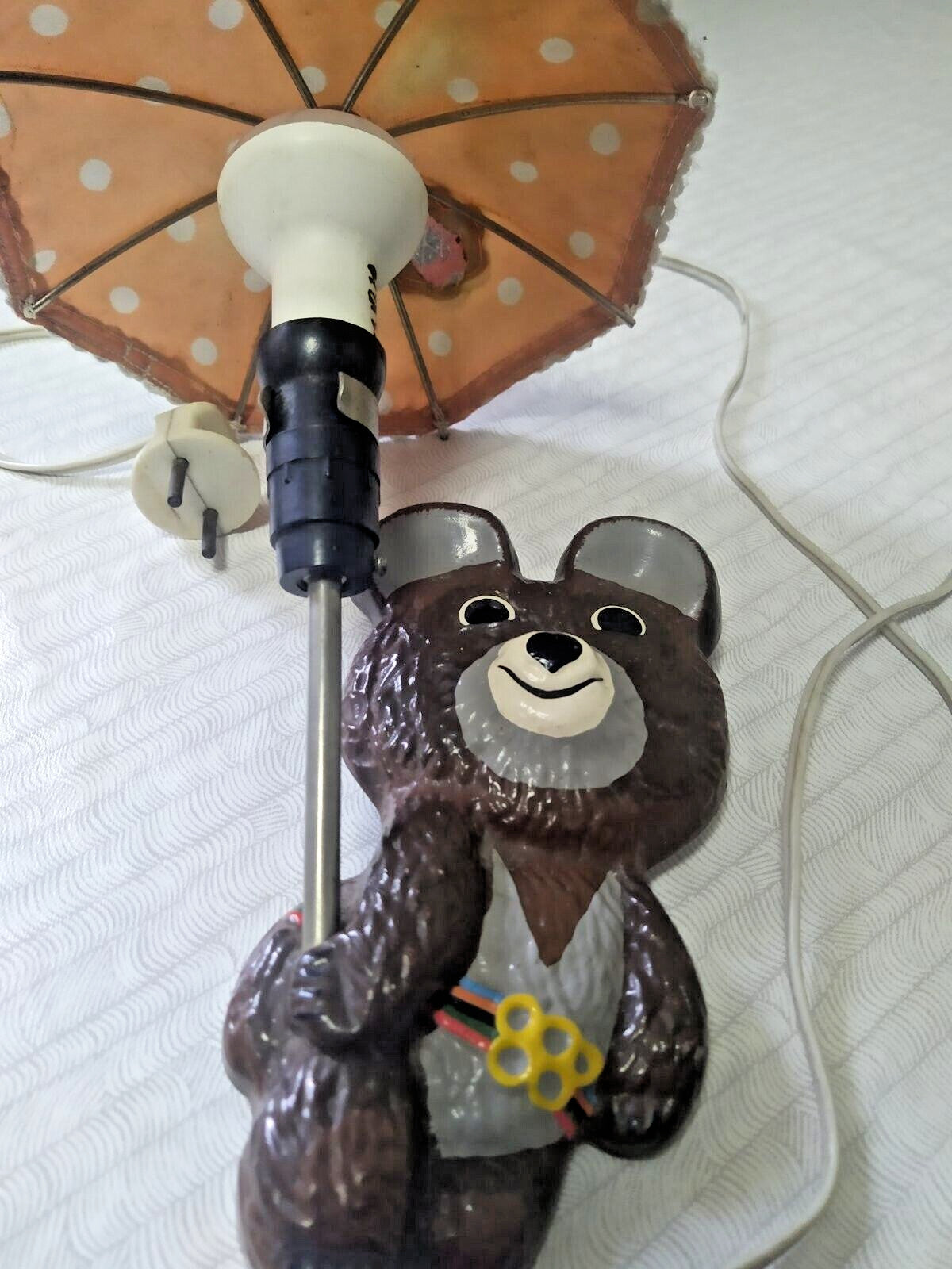 Back of the Soviet wall lamp with original metal mounting bracket