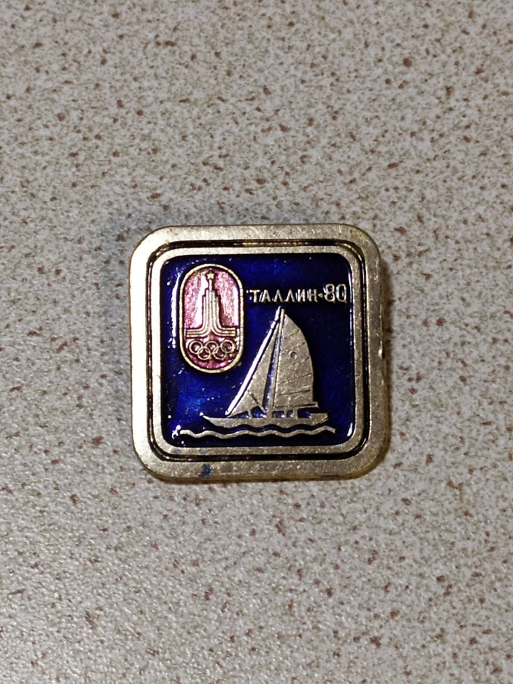 Moscow 1980 Olympic Games Tallinn sailing enamel pin badge from the USSR