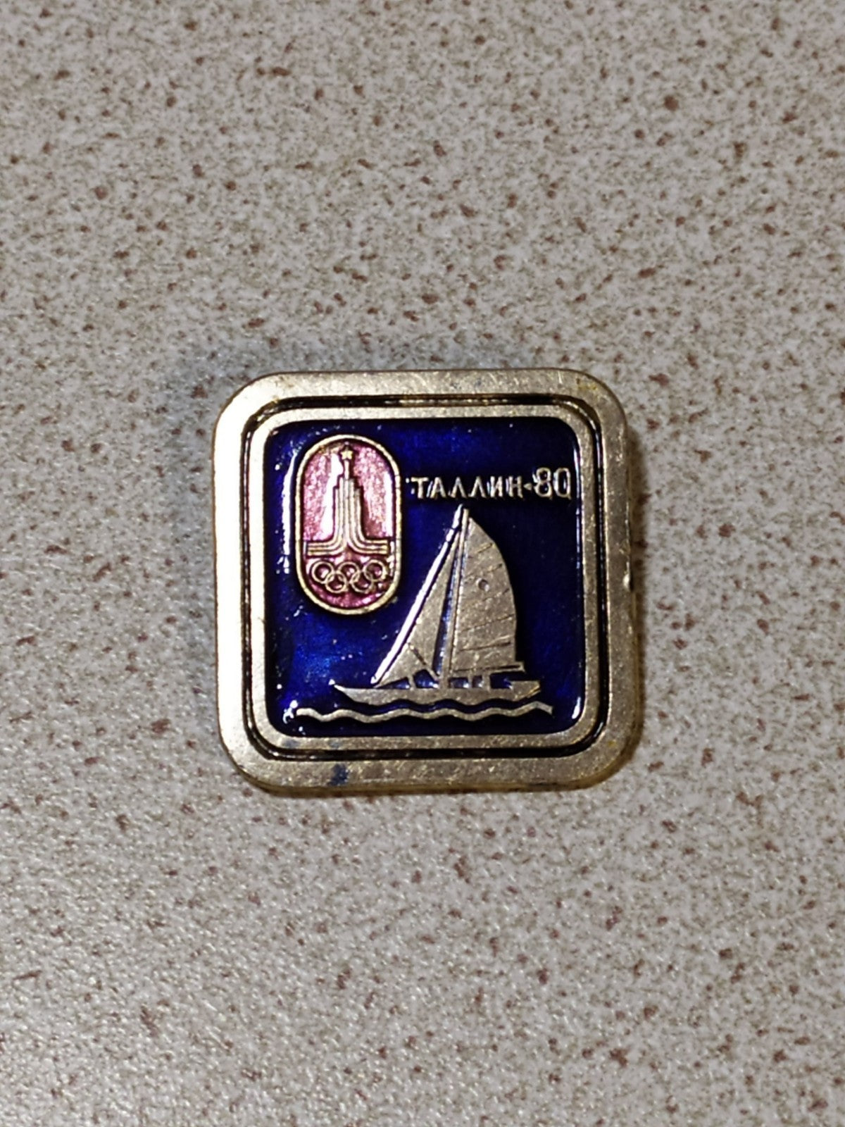 Moscow 1980 Olympic Games Tallinn sailing enamel pin badge from the USSR