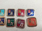 Vintage USSR Olympic badges archery, boxing, fencing and football