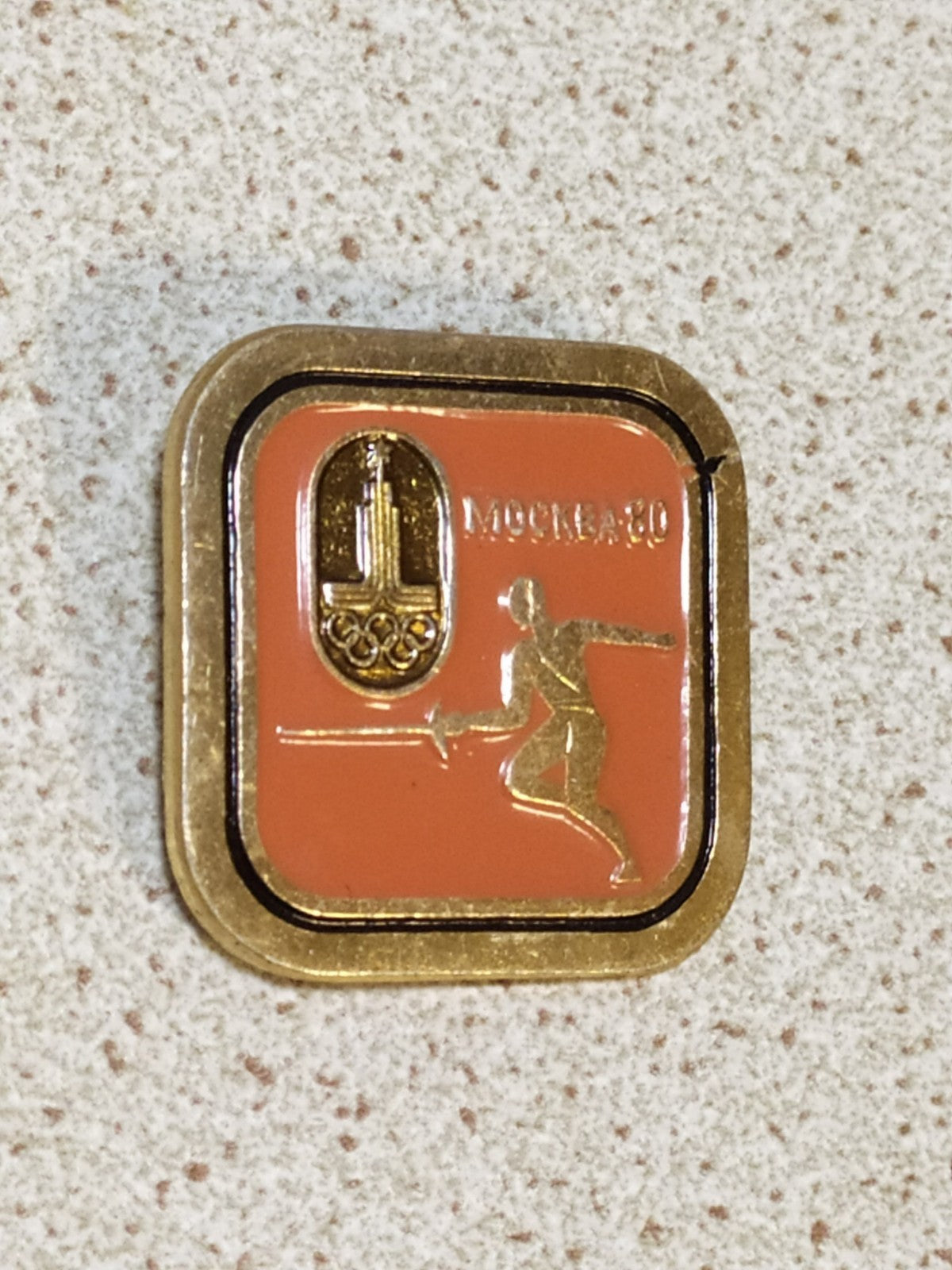 Vintage USSR sports badge from the 1980 Moscow Games