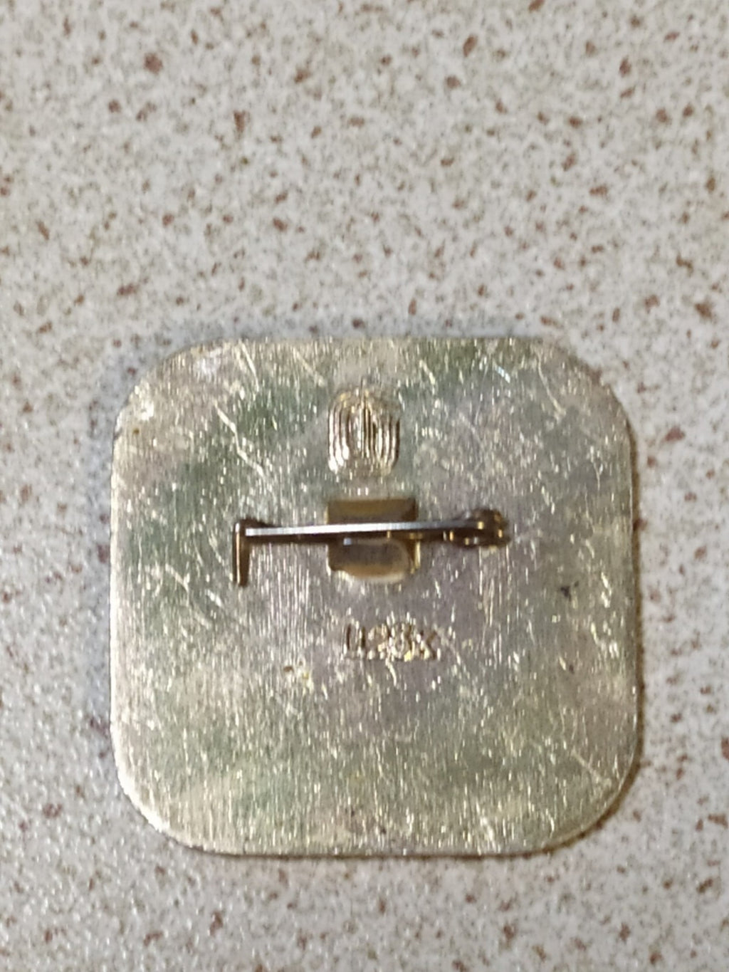 Old Olympic fencing pin reverse and fastening
